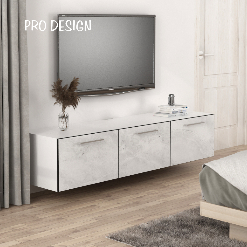 Pro Design Calculus Rak TV / Meja TV Gantung / Kabinet Dinding 3 Pintu