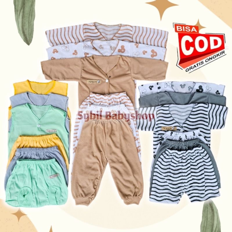 	 Paket Lahiran 0-3 Bln Series Premium Mix Color Setelan Baju Bayi Celana Bayi Baru Lahir Gift Set Baby	