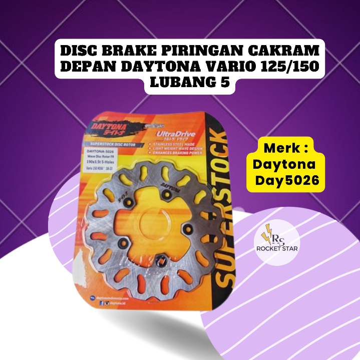 Disc Brake Piringan Cakram Depan DAYTONA Vario 125/150 Lubang 5