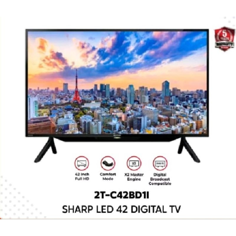 SHARP 42 INCH DIGITAL LED TV 2T-C42DD1I / TV LED SHARP 42 INCH - 2T-C42BD1I