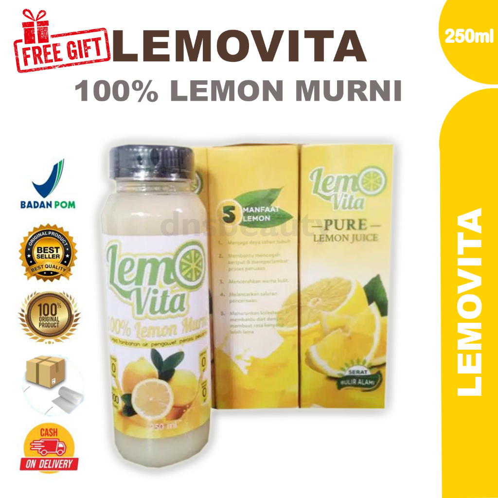 

BPOM 250ml Halal Lemovita Sari Jus Lemon Murni 100% Jus Alami Murah LEMONVITA