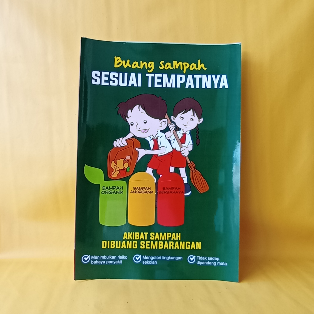 Poster Sekolah | Poster Buang Sampah Sesuai Tempatnya | Poster Peraturan di Sekolah | Poster Anak Se