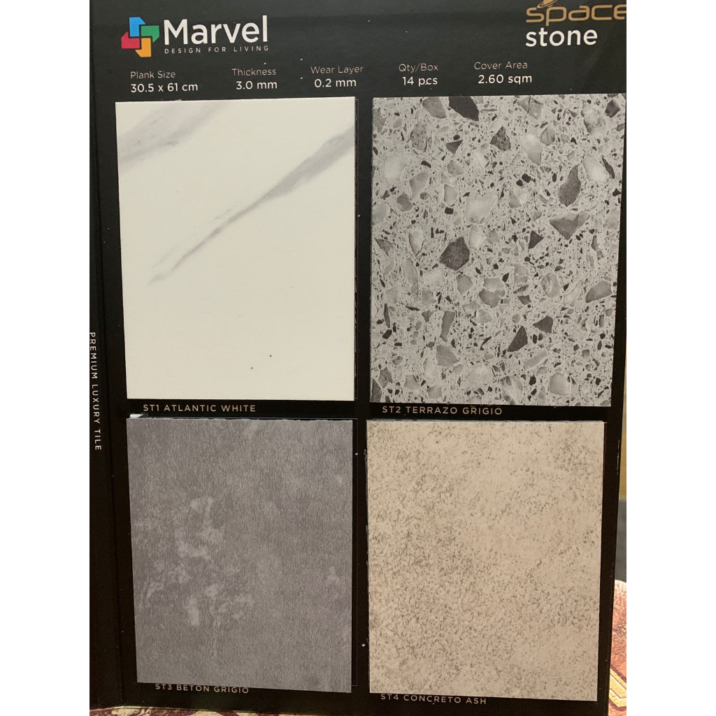 Lantai Vinyl 3mm - Vinyl Marvel Space motif marmer / motif stone