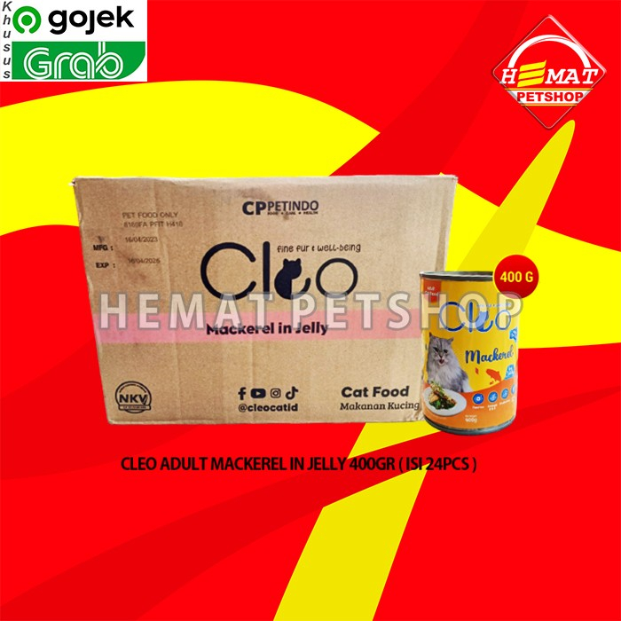 GOSEND Makanan Kucing Cleo Kaleng Can 400 Gram Grosir Dus isi 24 PCS