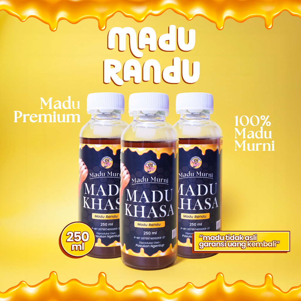 

MADU RANDU || MADU ASLI || ORI 100% || 125 ML, 250 ML, 460 ML, 600 ML, 1 L, & 1 KG