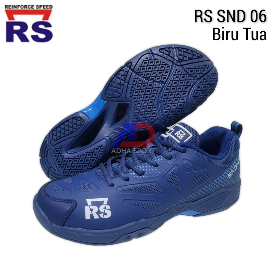 Sepatu Badminton RS SND 06 / SND06 Biru Tua Navy Original Bulutangkis Adha Sport