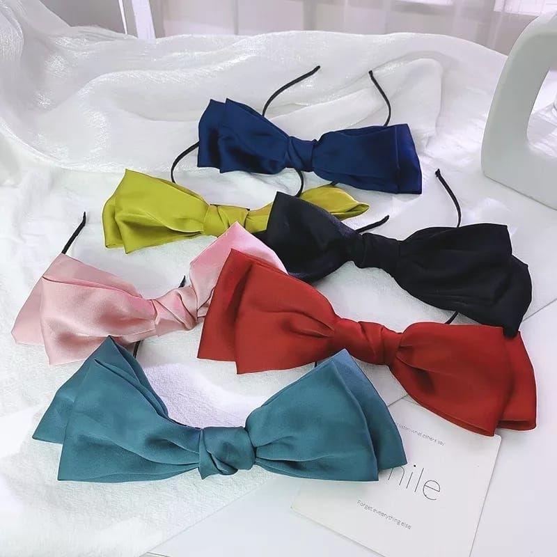 Bando Korea Wanita Pita Besar Bandana Satin