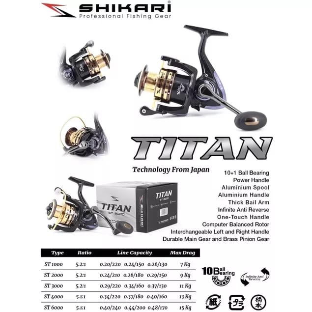 REEL SHIKARI TITAN ST POWER HANDLE 2000 3000