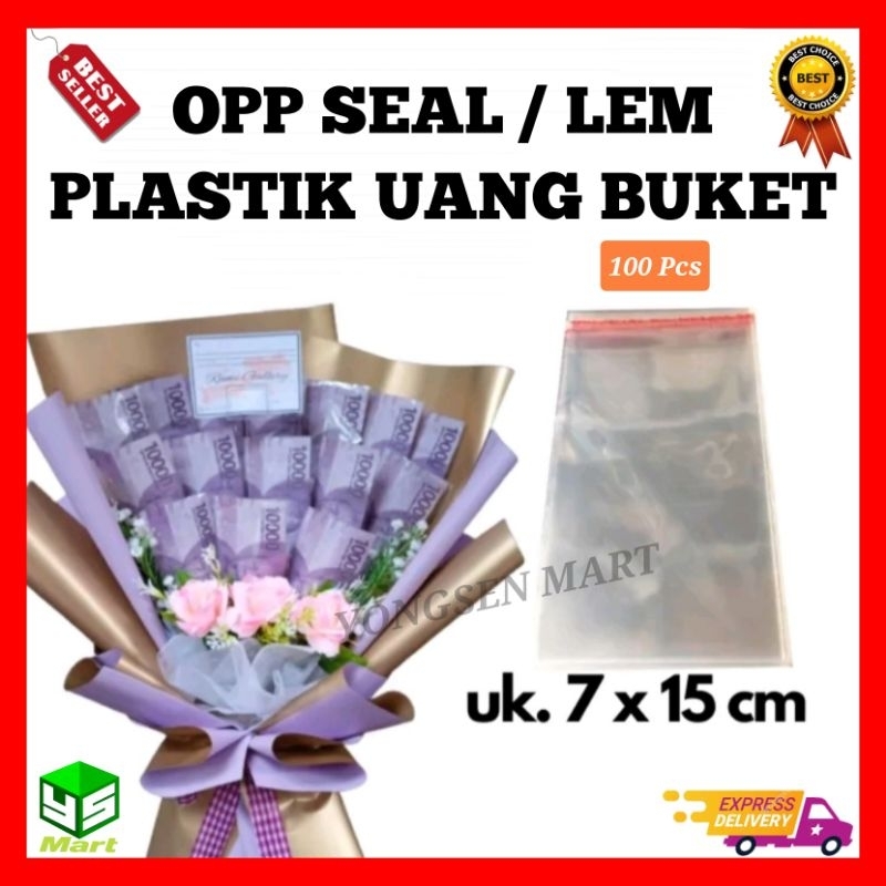 

Plastik opp 7x15 seal / lem plastik buket uang bouquet money