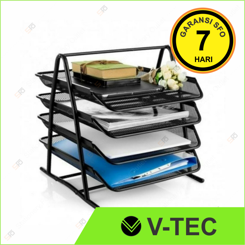 

Document Tray V-tec 4 Susun- Latter Organizer Vtec VT-BS.04JR - Bak Surat
