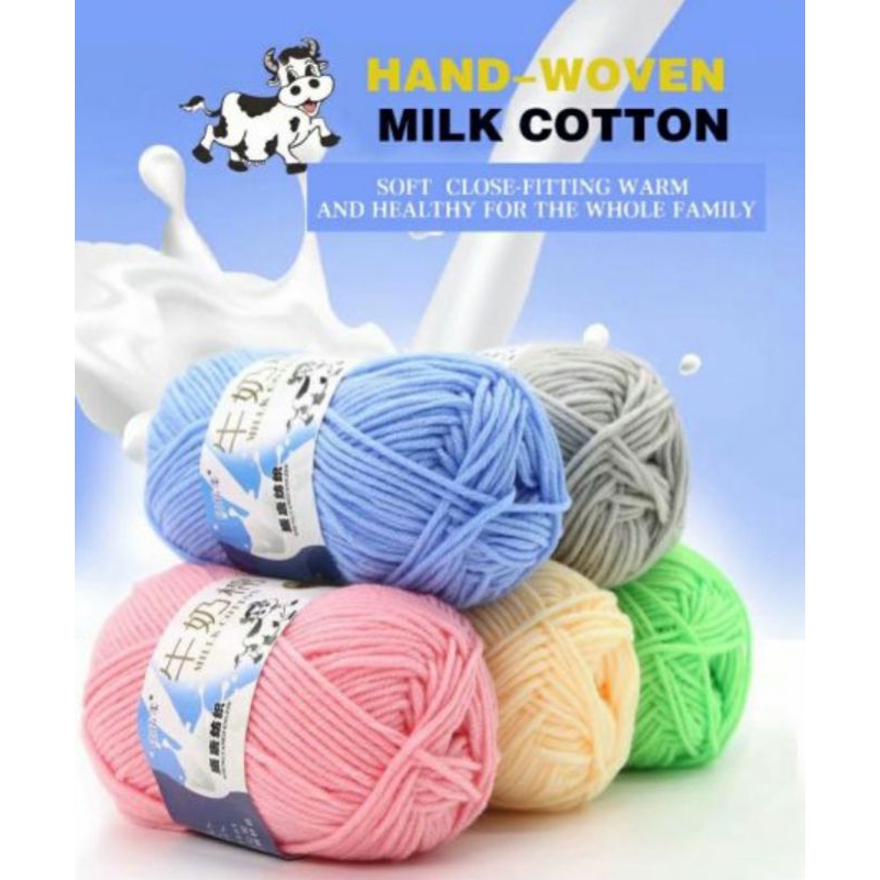 (1-50) 5PLY Benang katun susu Milk cotton milk yarn 5 ply 50gram PART1