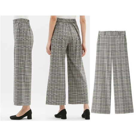 [PROMO] NEW GU PLAID WIDE LEG PANTS