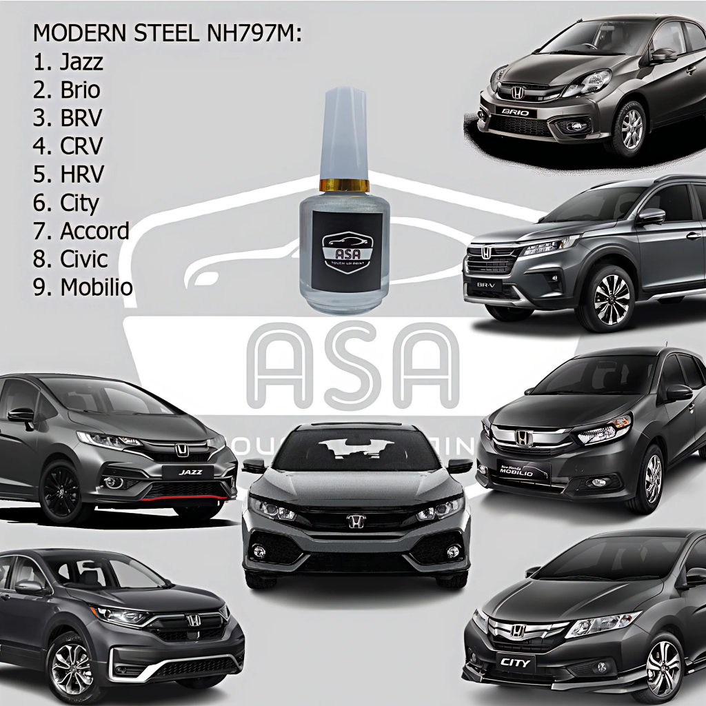 NH797M Cat Oles Baret Lecet Mobil Honda Jazz Brio BRV CRV HRV City Accord Civic Mobilio Abu Metalik 