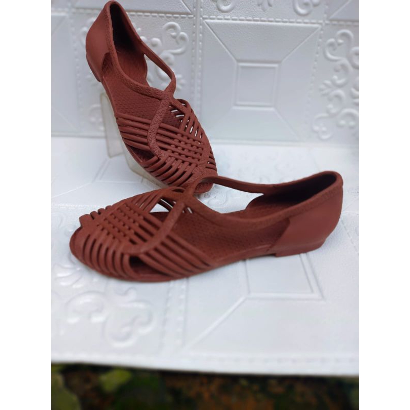 sepatu flat balet wanita karet