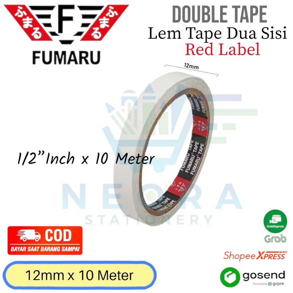 

Double Tape Lakban Fumaru 12 mm x 10 M (Red Label)