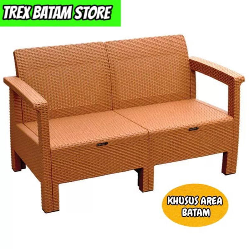 NAPOLLY SOFTAN SOFA ROTAN SINTESIS A2 2DUDUKAN [ BATAM ]