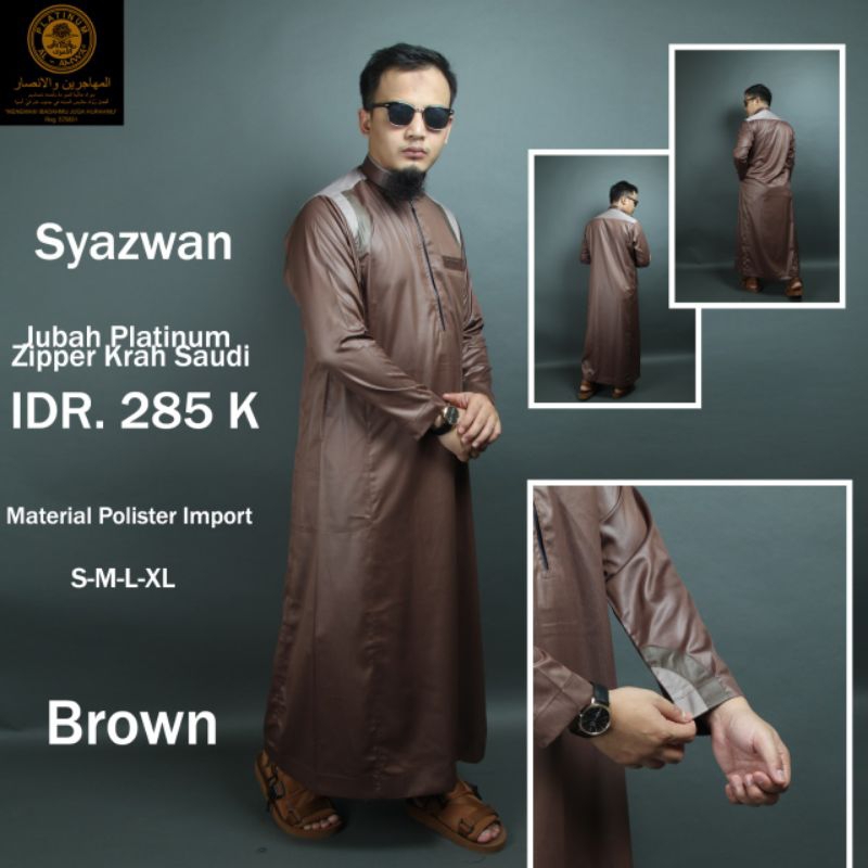 Jubah Platinum Al amwa - Jubah Pria Dewasa - Baju Muslim Pria Modern - Jubah Gamis Pria Al amwa