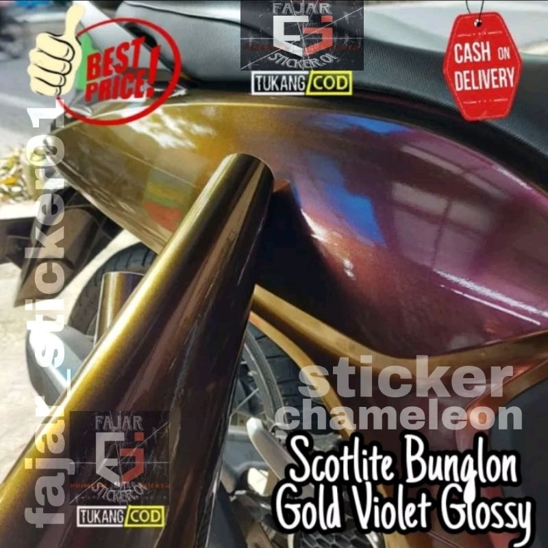 SKOTLET STIKER BUNGLON GOLD STIKER BUNGLON CHAMELEON VIOLET GOLD GLOSSY