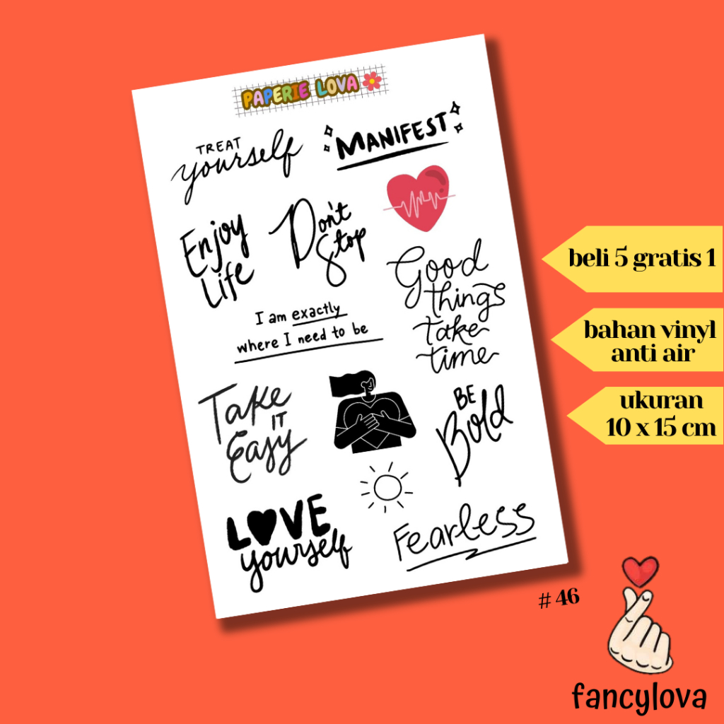 

Stiker Aesthetic Anti Air Vinyl Tumblr Jurnal Scrapbook Sticker Kawaii HP Laptop Affirmation Sticker Pack #46 Paperielova