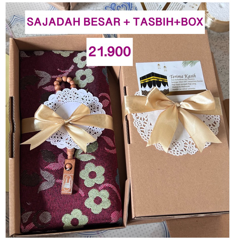 SAJADAH + TASBIH+BOXTAHLILAN PENGAJIAN 40 hari-100 hari -1000 hari