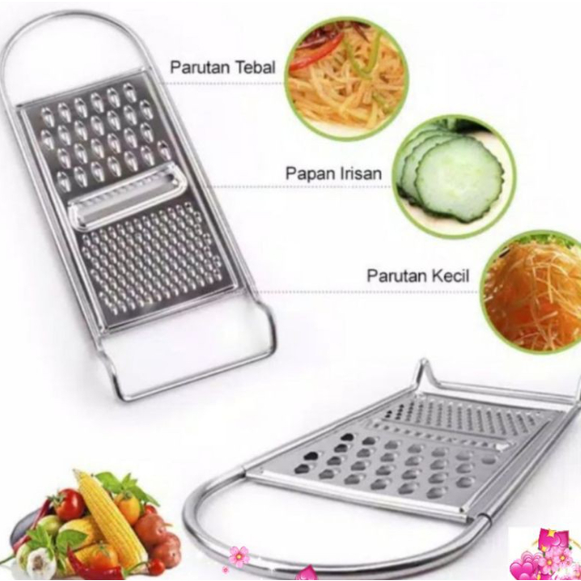 Parutan Keju BESAR 3 IN 1 Multifungsi Stainless Steel Parutan Buah Sayur Pengiris Pemarut grater Ala