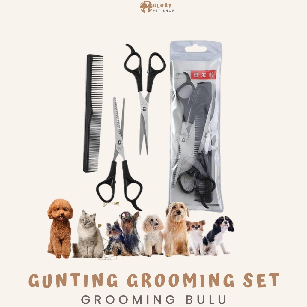 GUNTING GROOMING SET GUNTING SISIR GROOMING BULU HEWAN KUCING ANJING SET