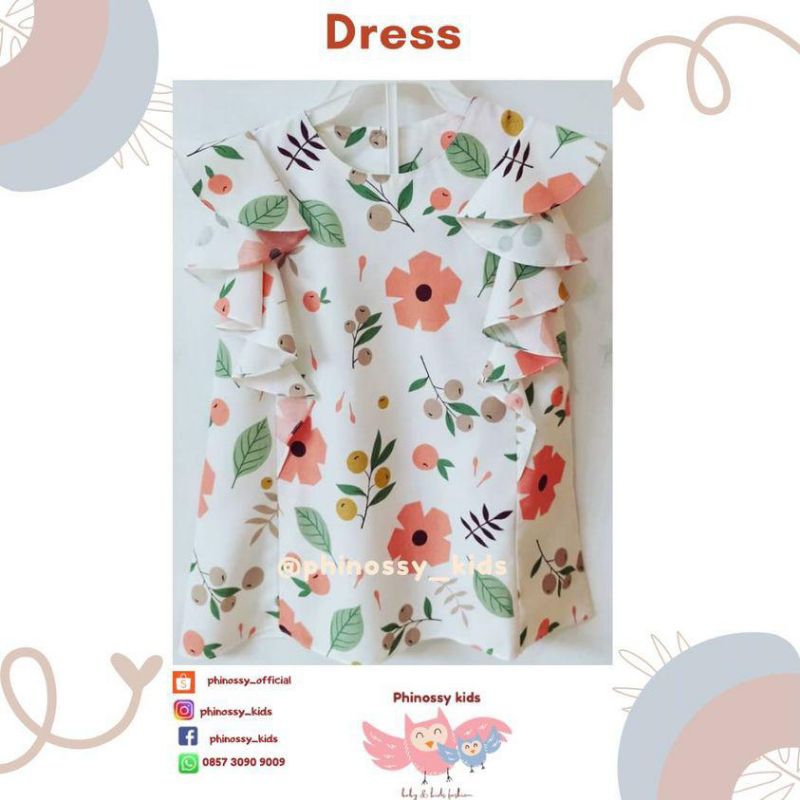 Dres daster baju pakaian bayi anak cewek gamis lucu katun adem