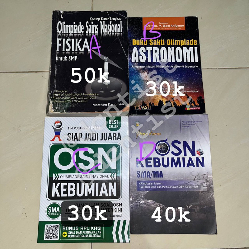 Preloved Buku Olimpiade SMP SMA Fisika Astronomi Biologi Kebumian Marthen Kanginan OSN KSN