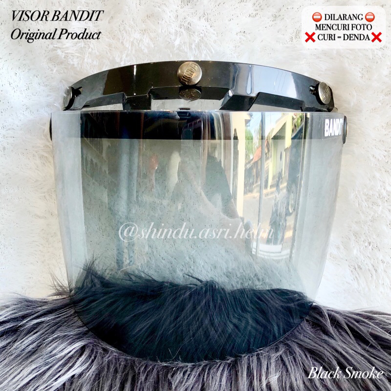 KACA HELM SMOKE HITAM DATAR NORISK / BANDIT