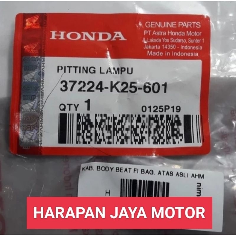 KABEL BODY ATAS SPEEDOMETER HONDA BEAT F1 ESP CBS NON ISS 37224 K25 601 ORIGINAL AHM