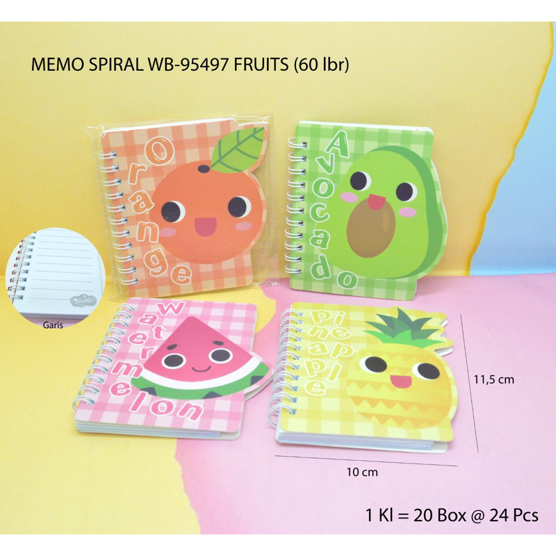 

memo ring spiral motif buah fruit satuan