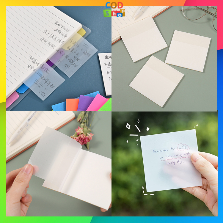 

COD - S5881 Sticky Note Transparan Tahan Air Untuk Kantor Sekolah / Transparan Sticky Note 50 Lembar / Sticky Note Untuk Pelajar