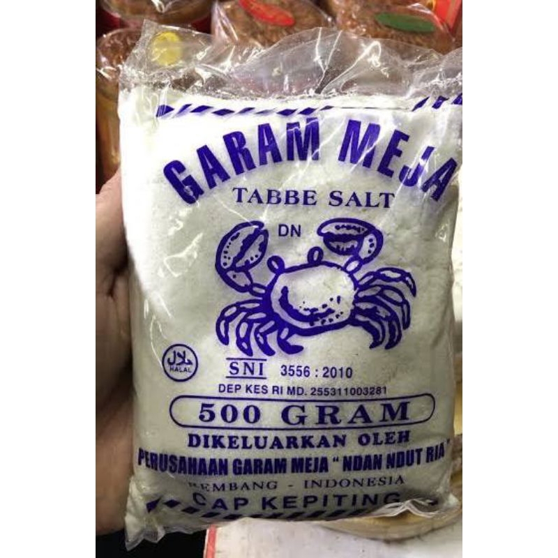 

garam meja cap kepiting 500 gr