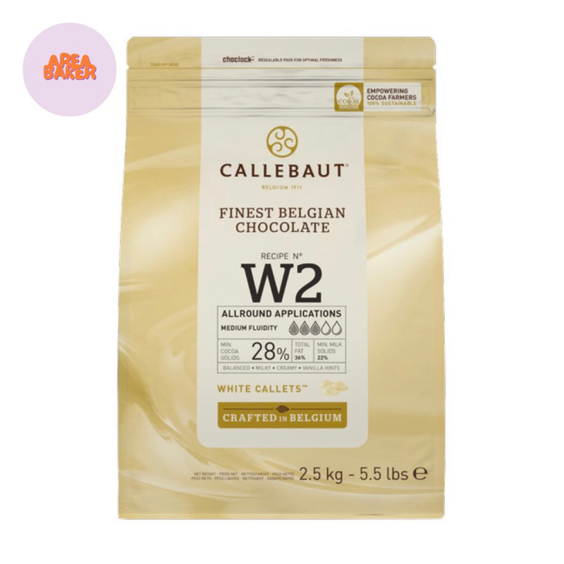 

callebaut white chocolate couverture cokelat coklat w2 2.5kg