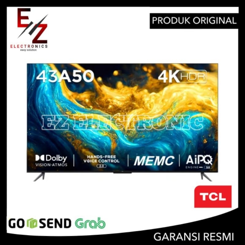 TCL 43A50 - GOOGLE TV 43 Inch - UHD 4K - MEMC - DOLBY ATMOS - HFVC 2.0 - 43A50 - TV TCL 43 Inch