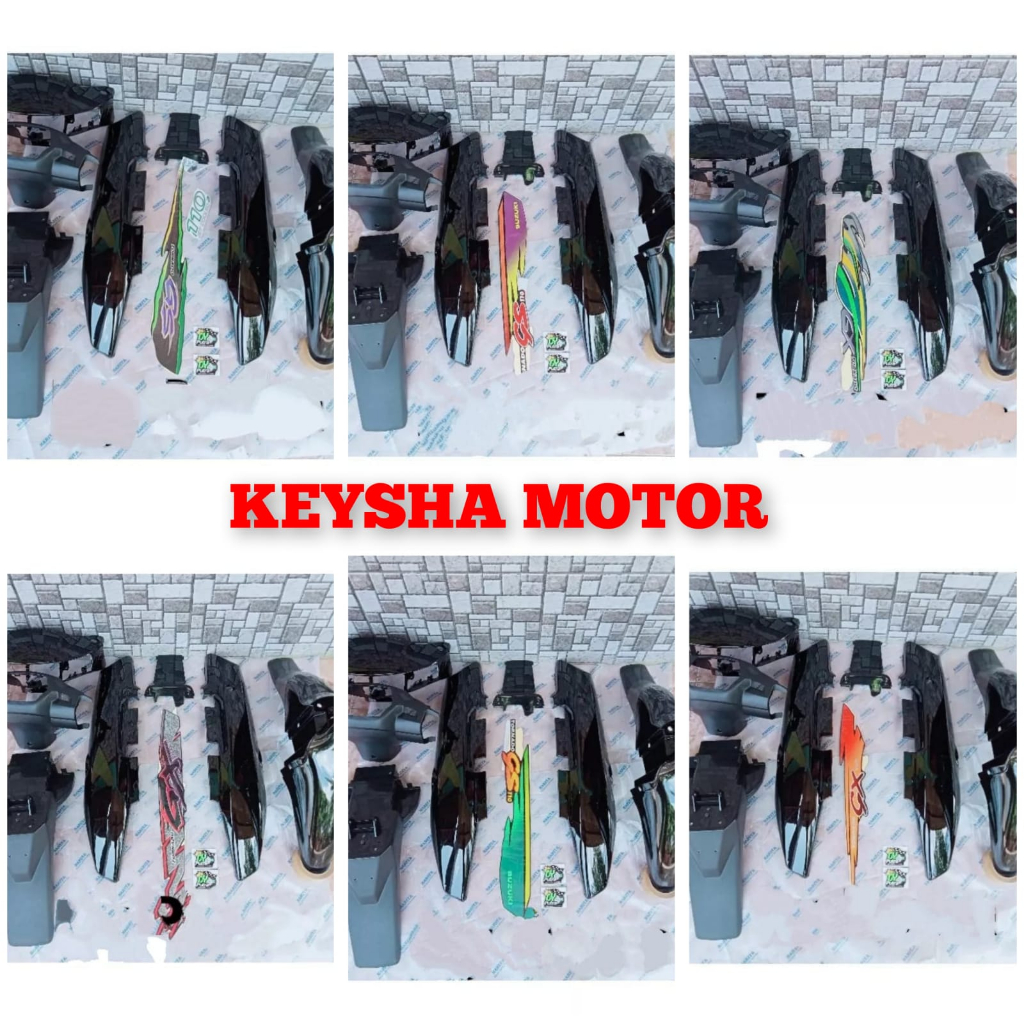 PAKET FULL BODY TORNADO 110 SHOGUN KEBO HITAM SET STRIPING
