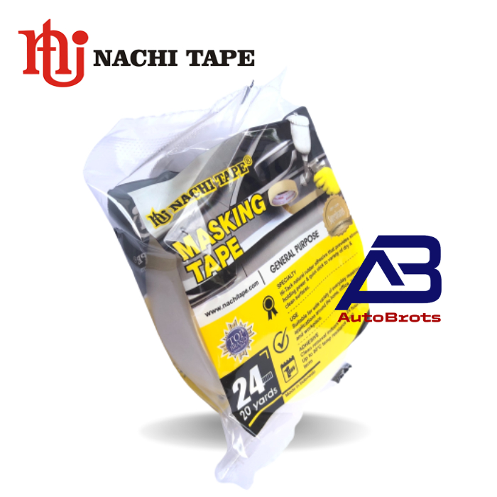 

Nachi Masking Tape Isolasi Kertas 1 Inch (24mm) x 20 Yard