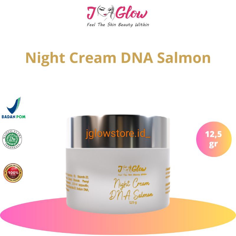 JGLOW  Night Cream DNA Salmon Menyamarkan Flek Hitam