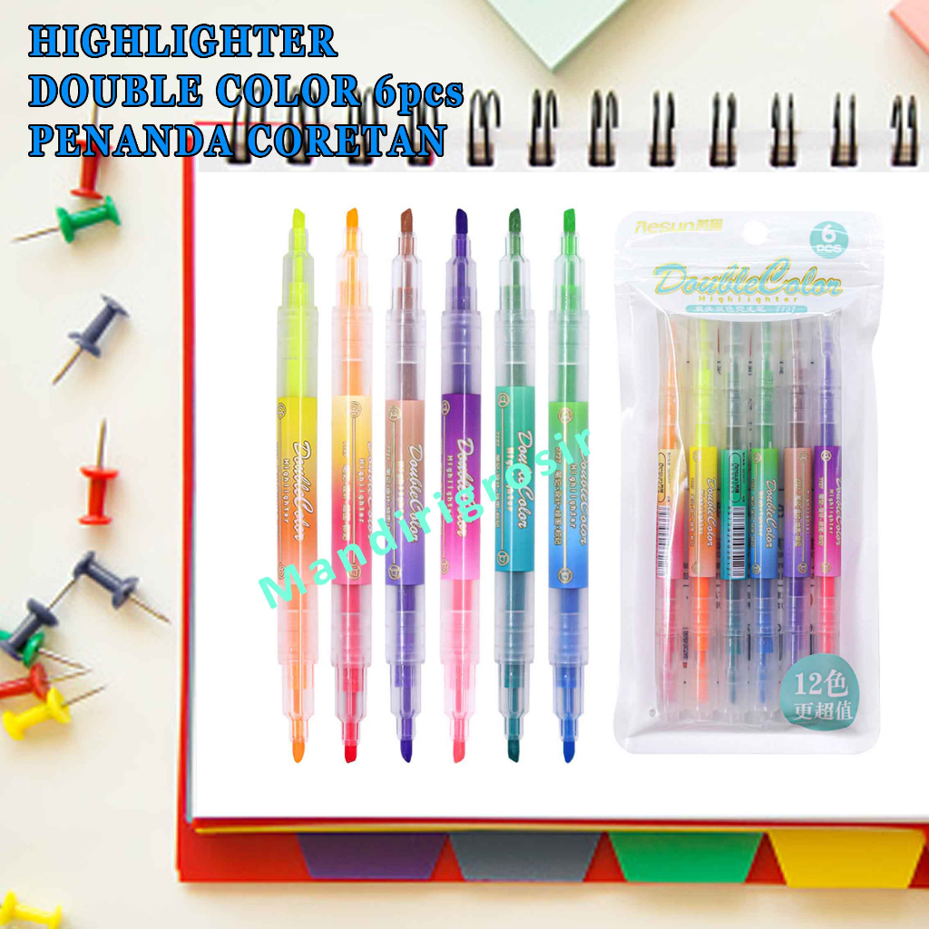 

Penanda Coretan * Highlighter * Stabilo 2 Warna * isi 6pcs