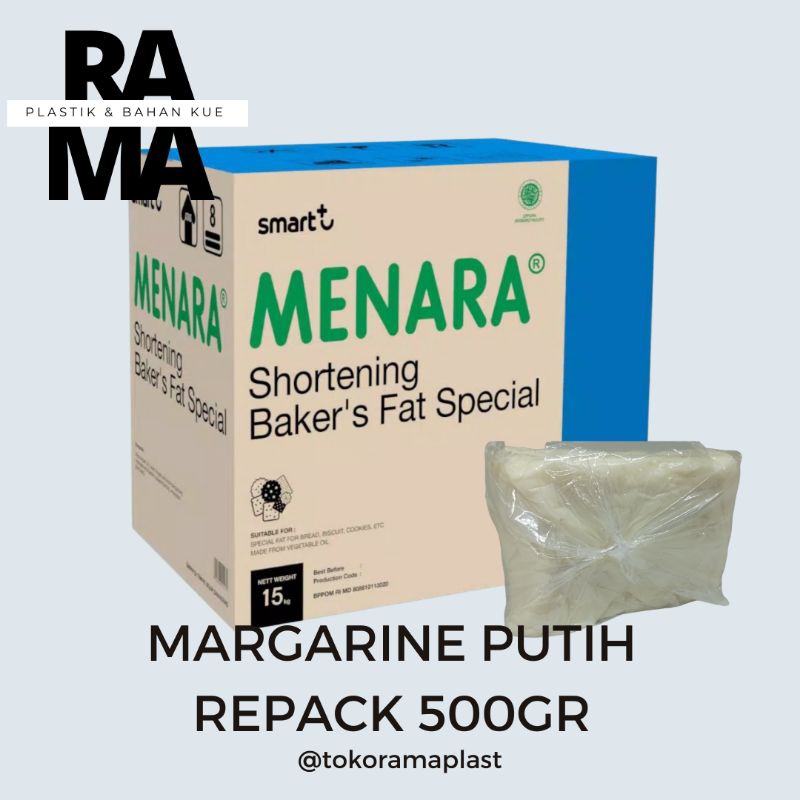 

Margarin Putih Repack 500gr Menara / Mentega Putih / Shortening.