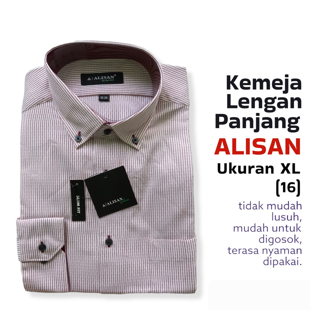 Kemeja Panjang ALISAN Ukuran 16 Motif garis