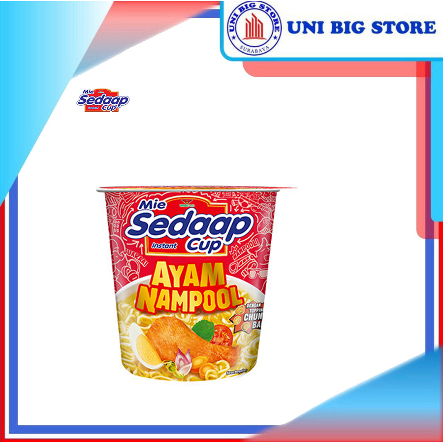 

Mie Sedaap SEDAP CUP Mi Kuah Ayam Nampool 75 gr Soup Noodles