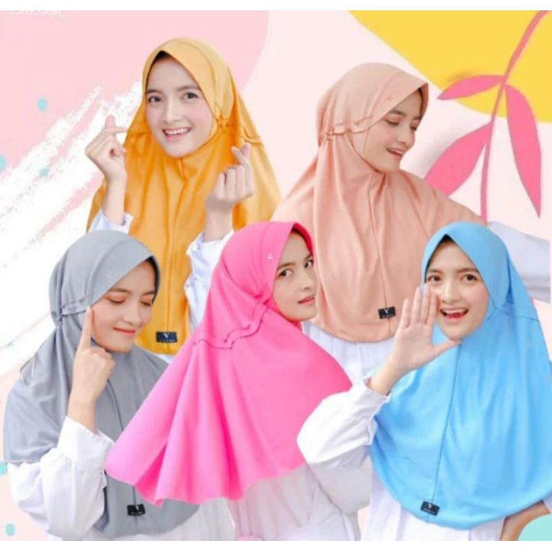 BISA COD Kerudung Sekolah Vilora SD-SMA kerudung serut hijab instan
