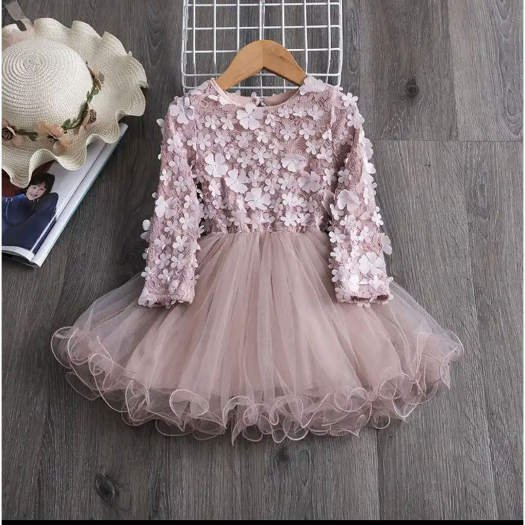 Gaun Pesta Anak Perempuan Brokat Import Premium