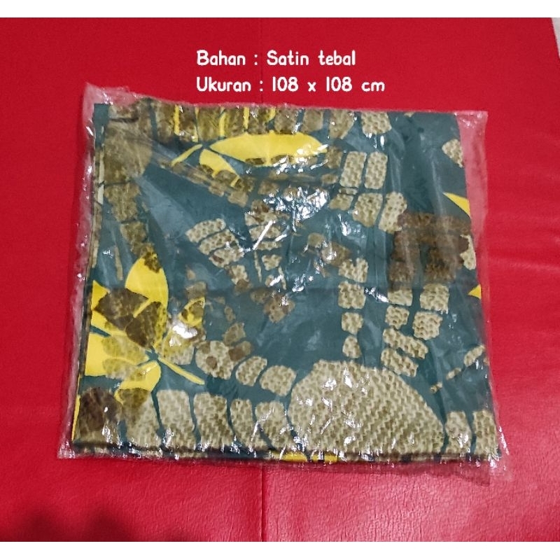 NEW Jilbab segiempat kondisi baru motif hijau botol