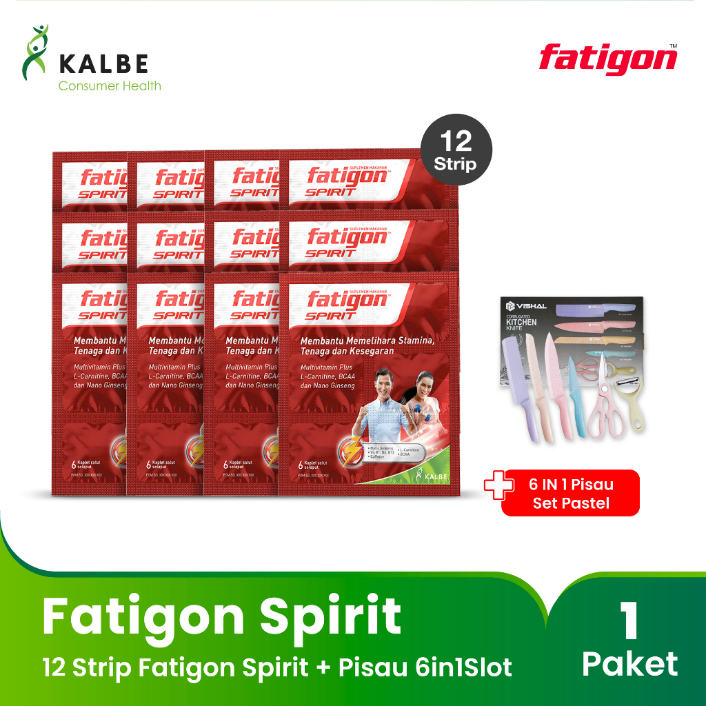 Fatigon Spirit 12 Strip isi 6 Kaplet Free Pisau 6in1Slot