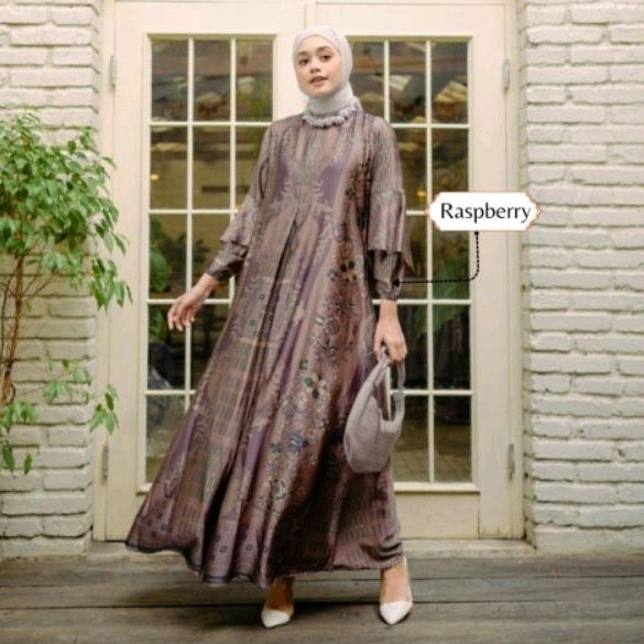 Raflesia Maxy Bahan Dior Silk Import Premium/Gamis Dior Silk Untuk Wedding Mewah Cantik