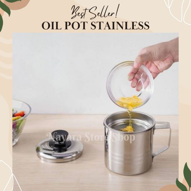 Saringan Minyak Goreng Stainless / Oil Pot Filter Stainless Steel