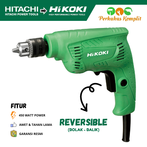 Hitachi Hikoki D10VST - Mesin Bor Tangan / Hand Drill Reversible