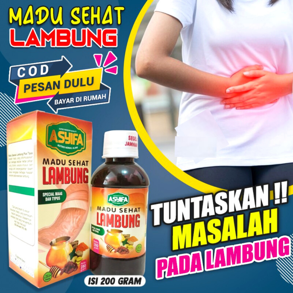 Madu Sehat Lambung Asyifa madu sehat lambung herbal untuk asam lambung maagh maag , gerd , tukak lam